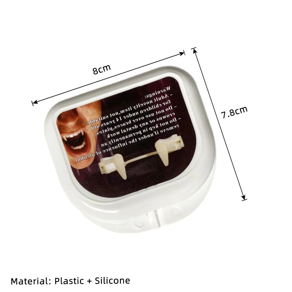 Retractable Halloween Vampire Fangs Scary Party Cosplay Vampire Fangs Funny Event Diy Decor Dentures Teeth Carnival Accessories