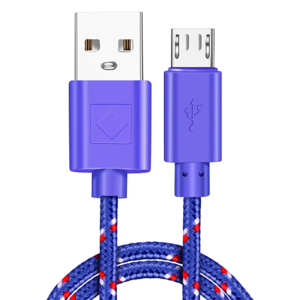 Micro USB Cable 1m 2m 3m Nylon Braided Data Sync USB Charger Cable
