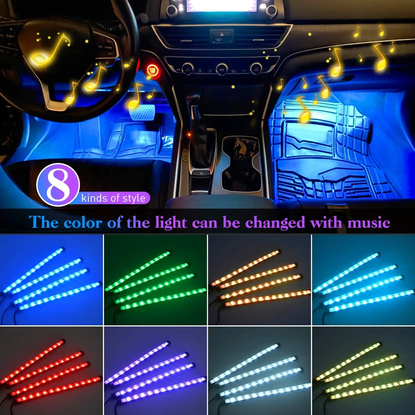 LED Car Interior Ambient Foot Light Strip