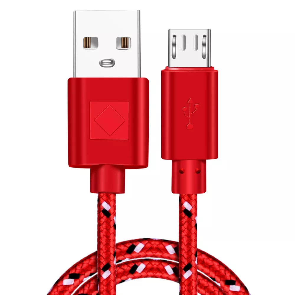 Micro USB Cable 1m 2m 3m Nylon Braided Data Sync USB Charger Cable