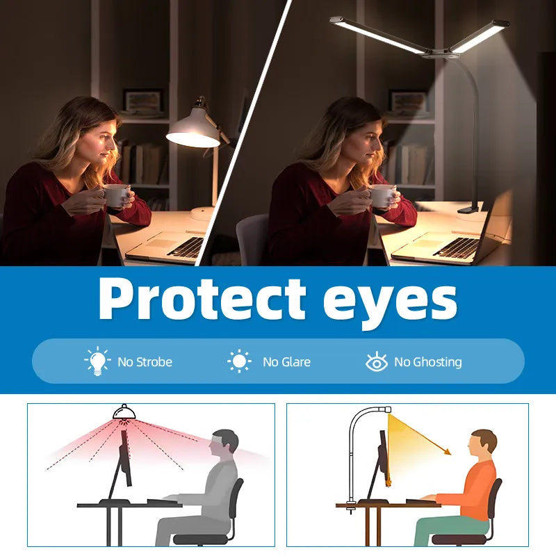 USB Double Head LED Desk Lamp