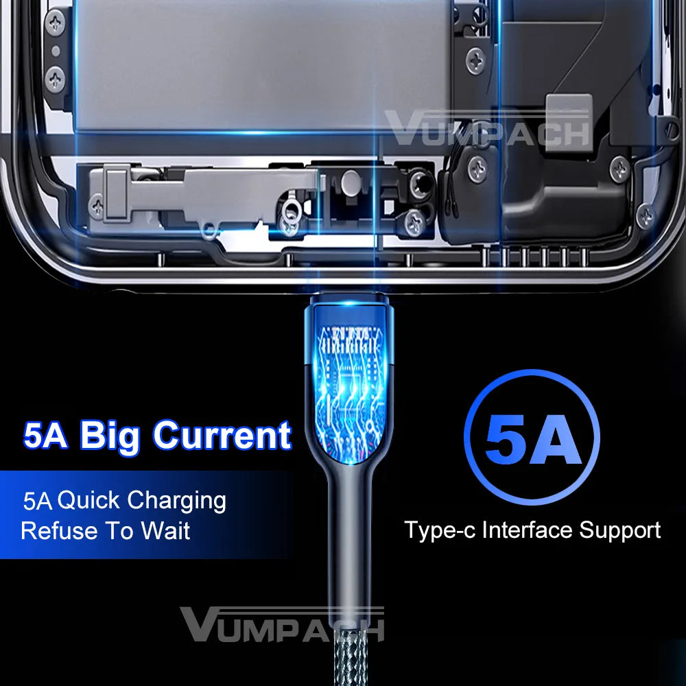 Fast USB C 5A Charging Cord