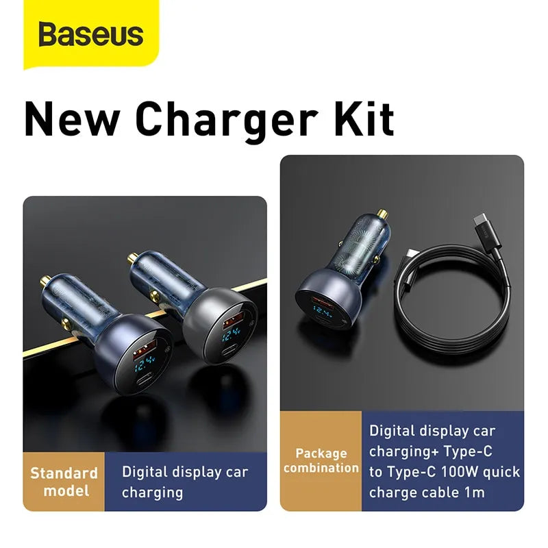 65W PPS Car Charger USB Type C Dual Port Fast Charger