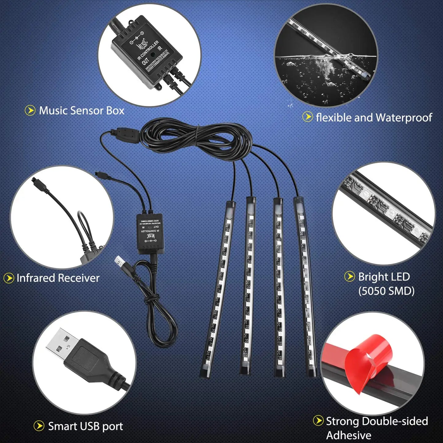 LED Car Interior Ambient Foot Light Strip