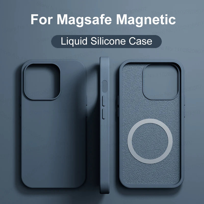 Liquid Silicone Magnetic Cases For iPhone Pink-Matcha Green