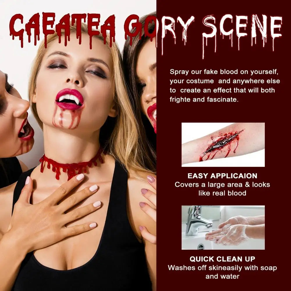 50g Plasma Spray Liquid Halloween Plasma Spray Realistic Blood Horror Fake Blood Vampire-Blood For Halloween Cosplay Makeup Tool