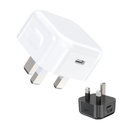 20W UK Plug Fast Charger USB C Adapter